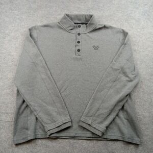 Vortex Sweater Mens 2XL Gray Snap Henley Pullover Cotton Blend Outdoors Hunting